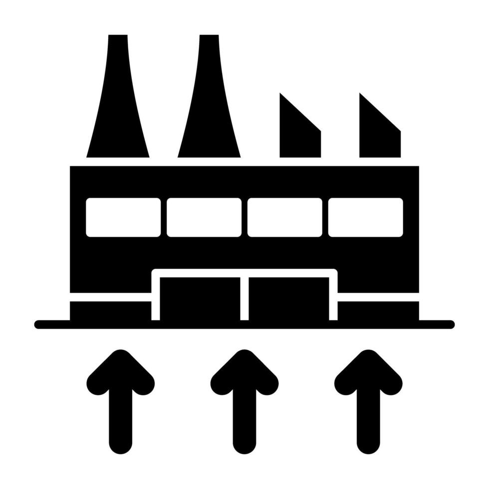 un glifo diseño, icono de atómico horno vector