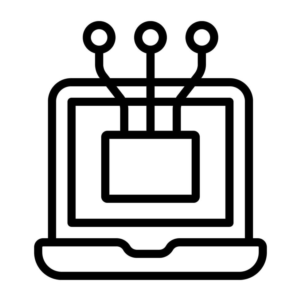 Nodes icon in linear editable design vector