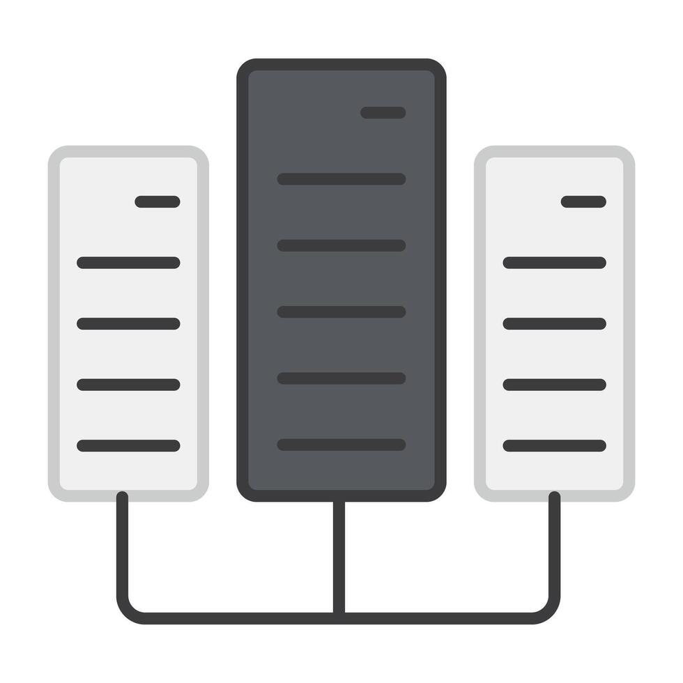 Modern design icon of network server rack vector