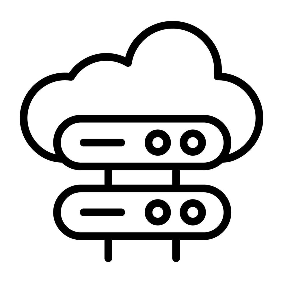 Db with cloud, icon of cloud server vector