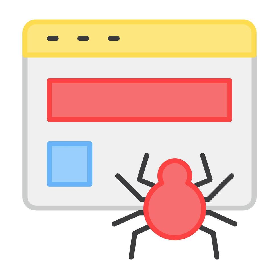 A flat design, icon of bug website vector