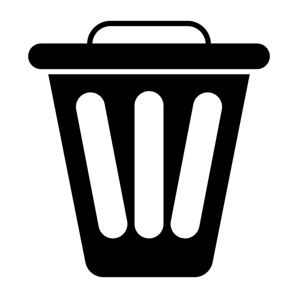 A glyph design, icon of  dustbin vector