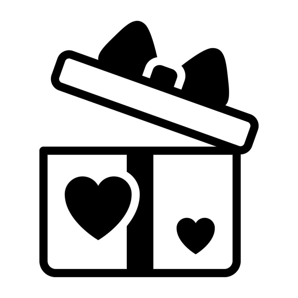 A beautiful design icon of love gift box vector