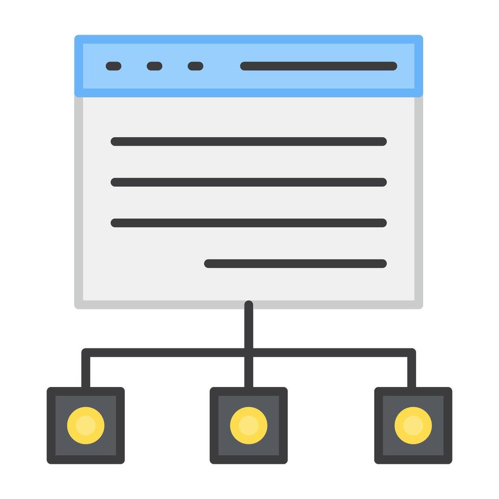 Nodes connection with web page denoting concept of web network vector