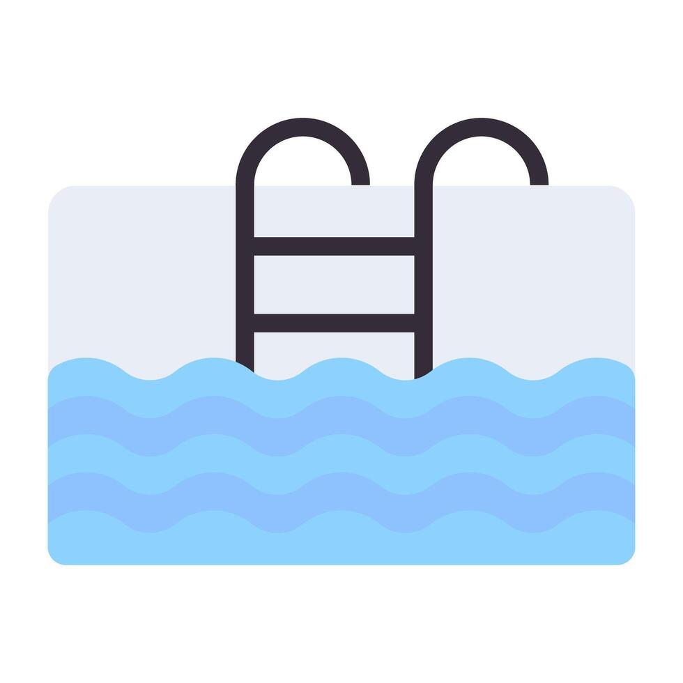 A flat design, icon of swimming pool vector