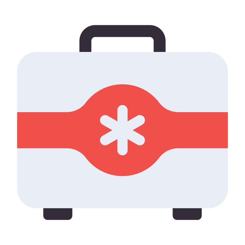 First aid kit for medical emergency icon in flat design vector