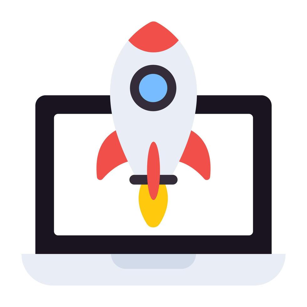 A flat design, icon of startup vector