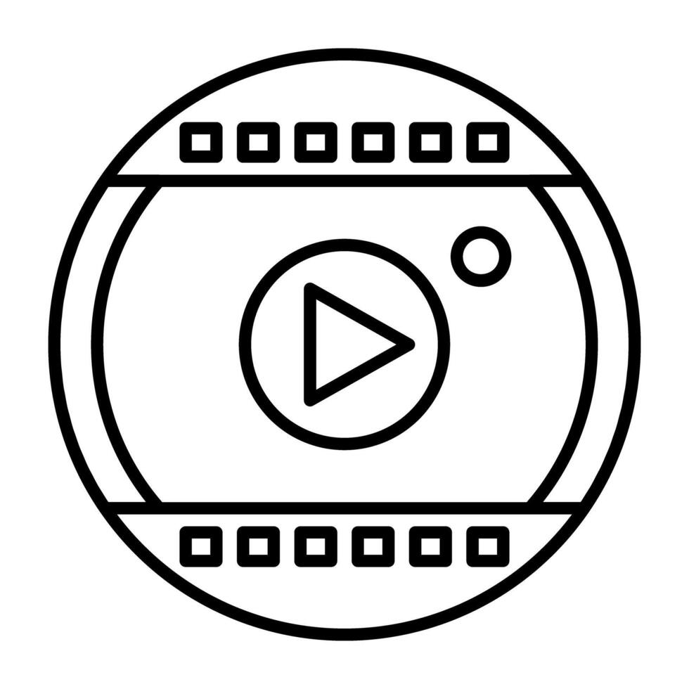 An editable design icon of 360 degree video vector