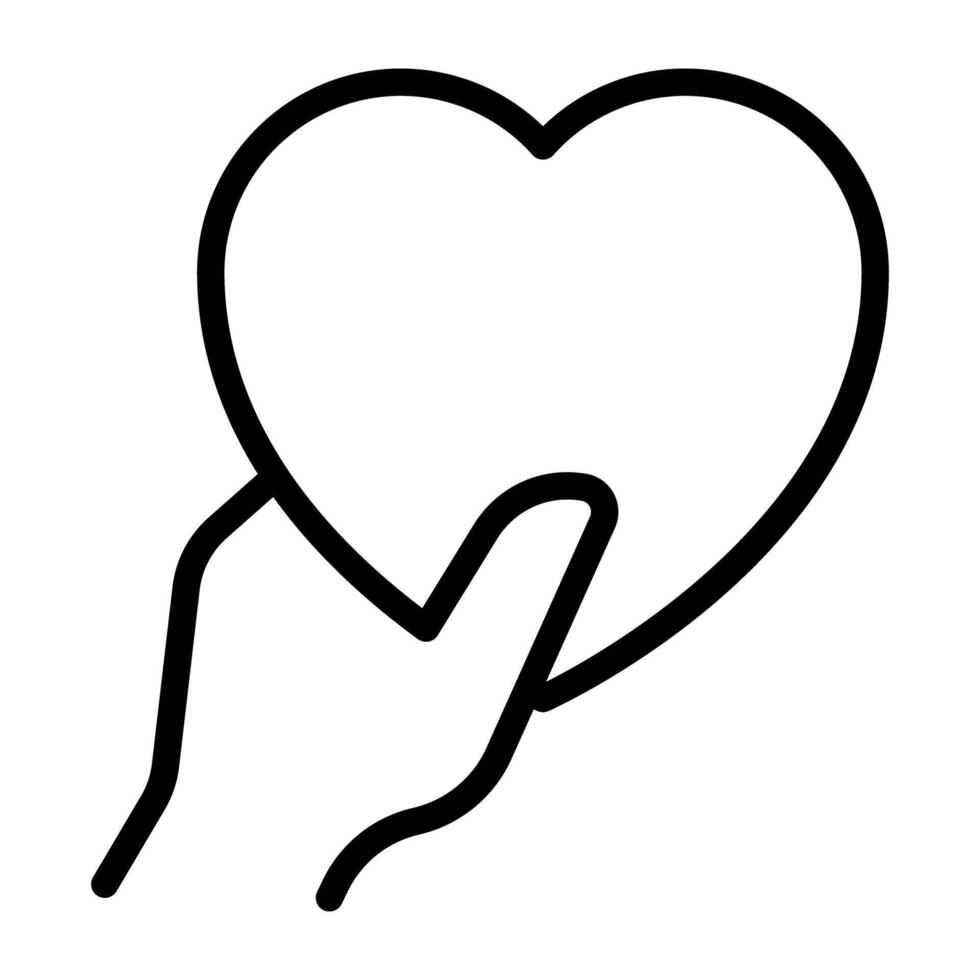 A cute icon of giving heart in outline style vector