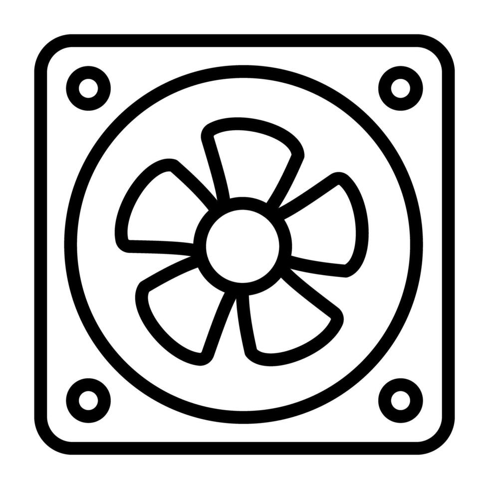 N A linear design, icon of computer cooling fan vector