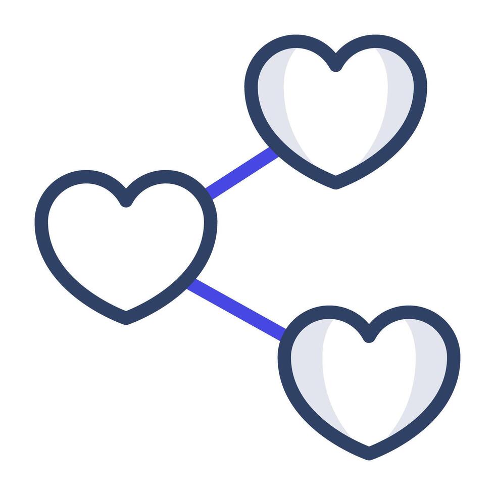 An outline design icon of share love vector