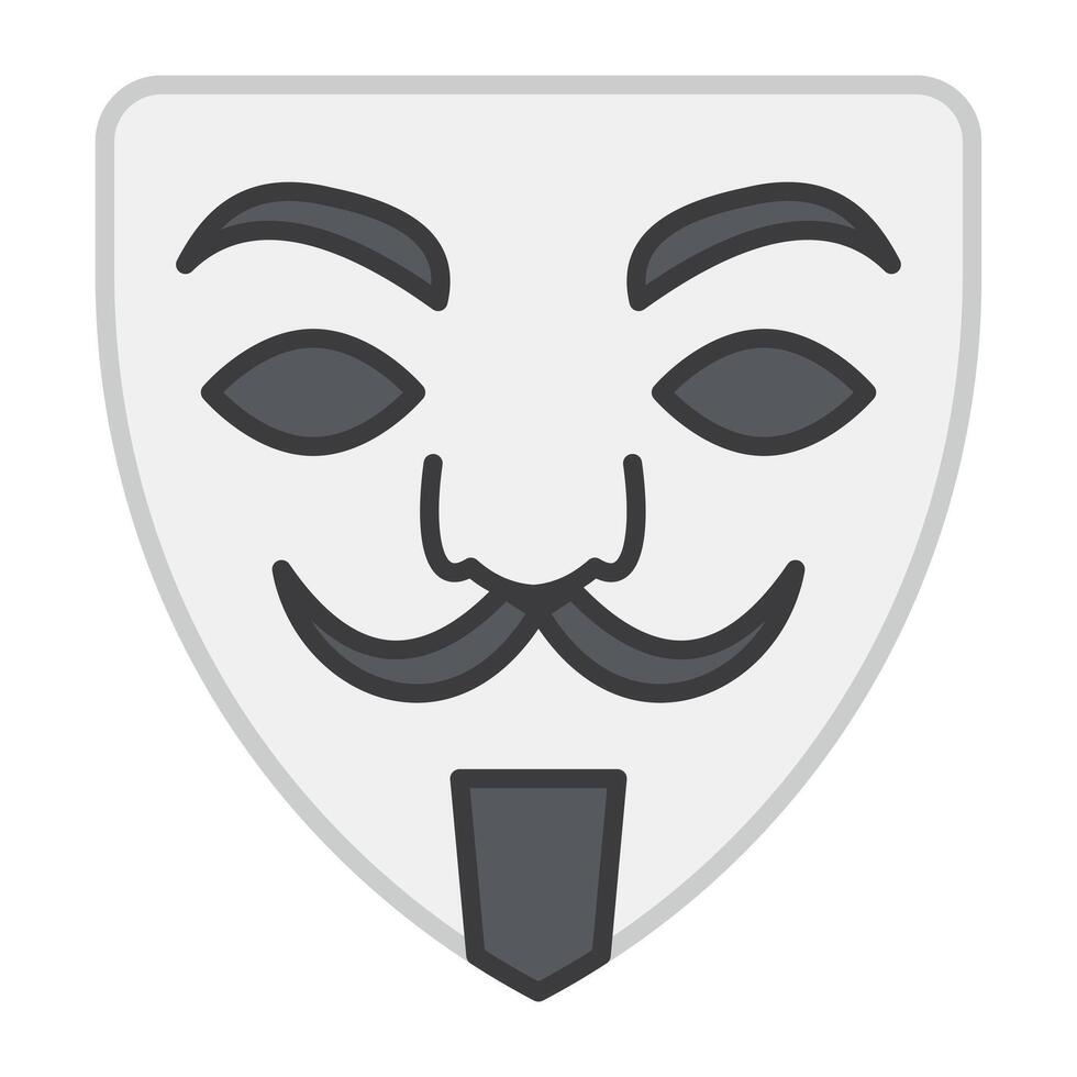 un creativo diseño icono de hacker máscara vector
