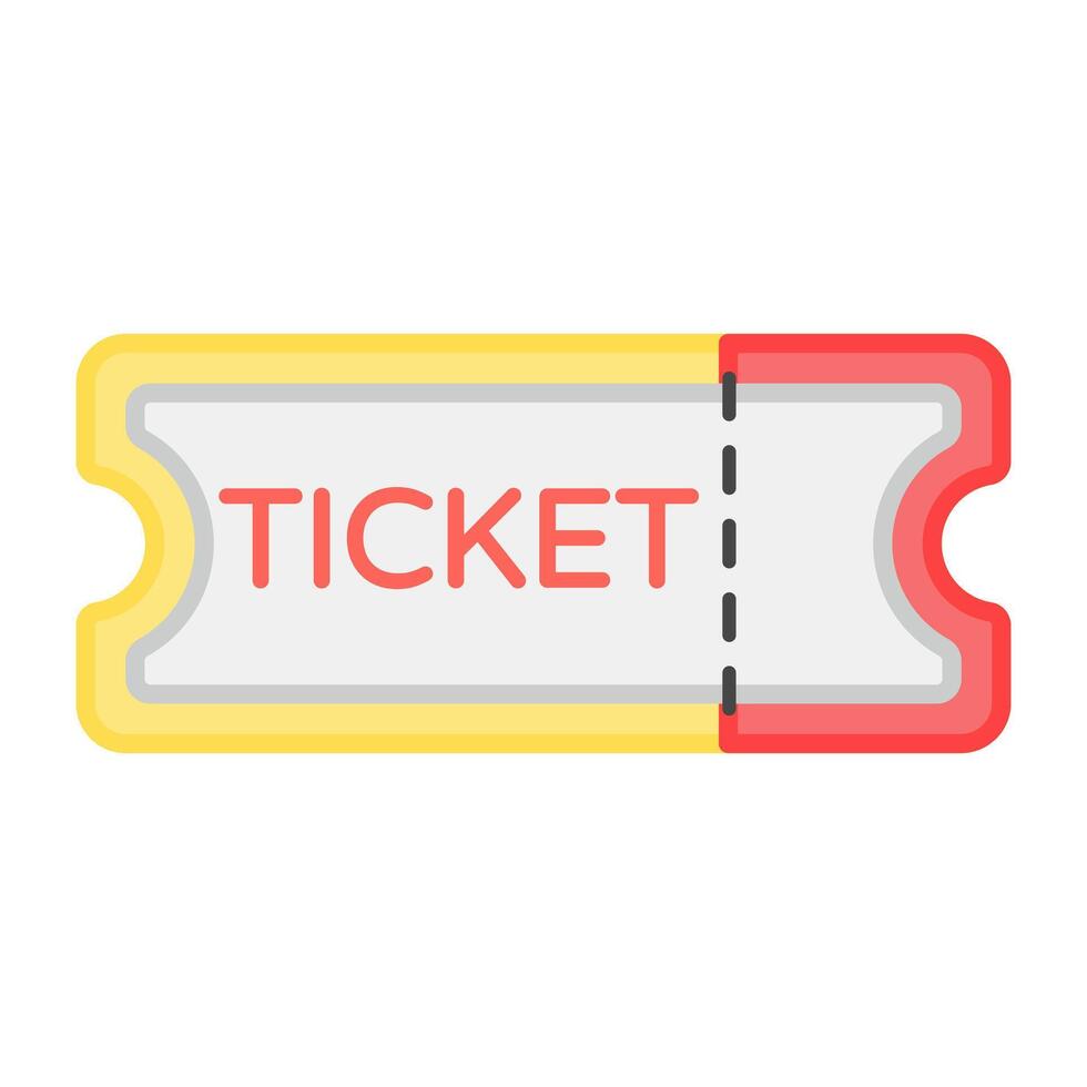 Flat icon, vector design of ticket