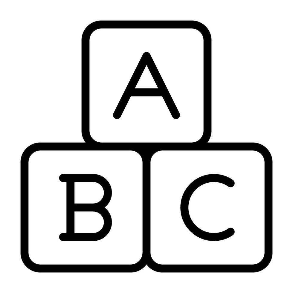 Editable outline design vector of abc blocks