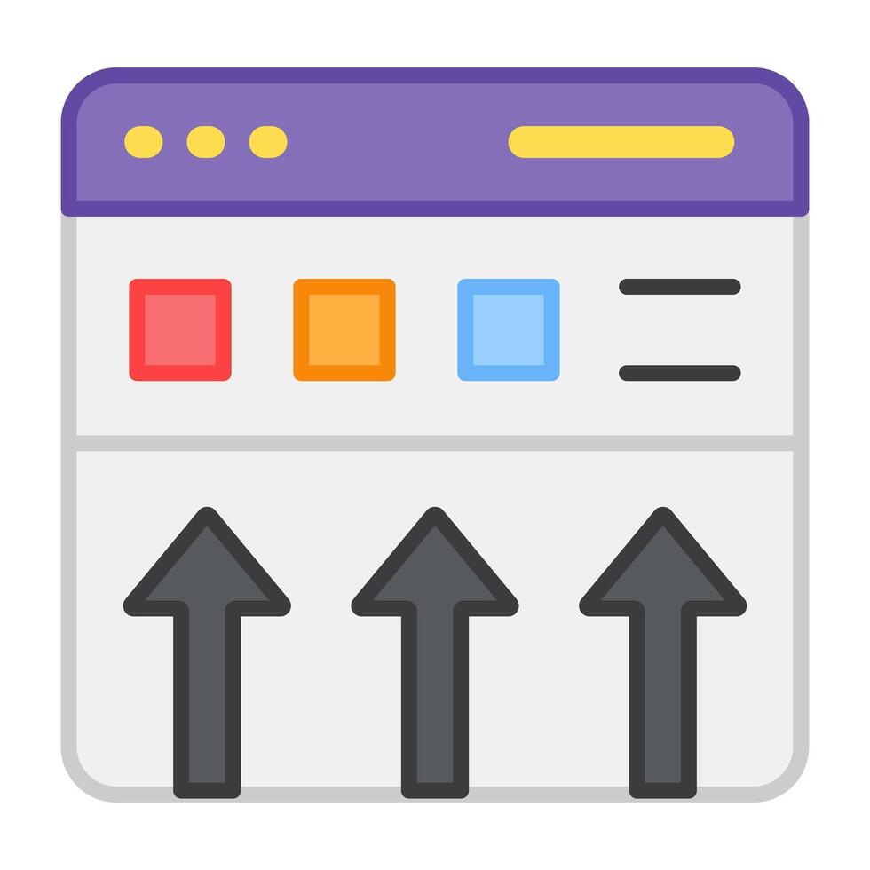 A flat design, icon of web uploading vector