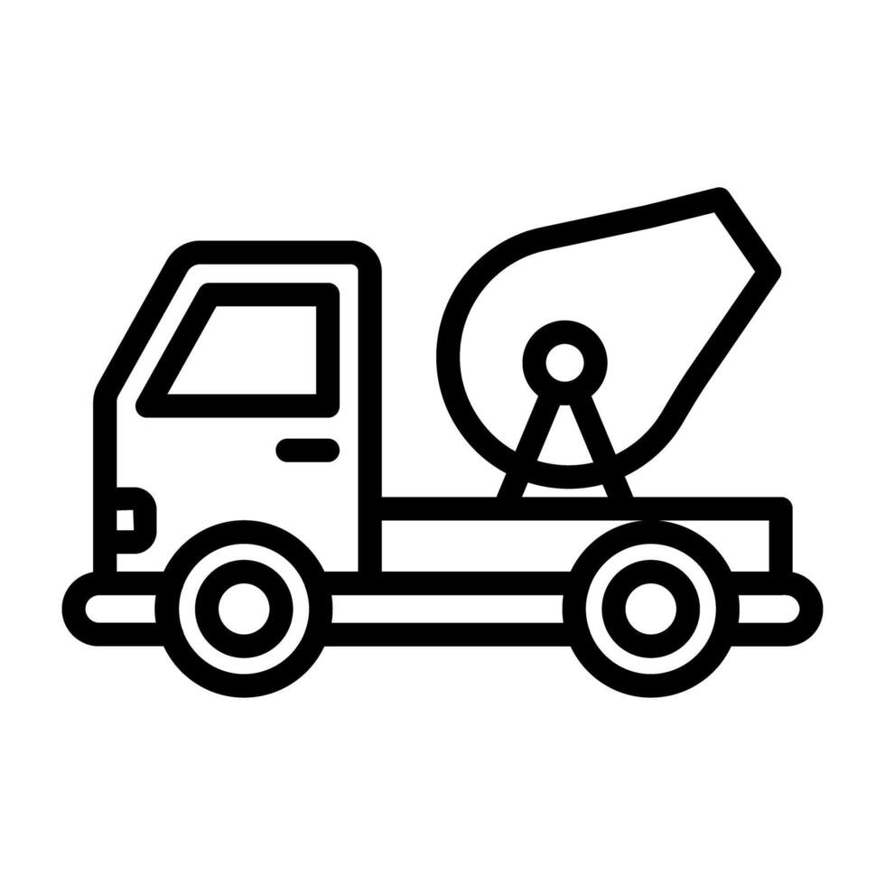 A construction vehicle, icon of concrete mixer vector