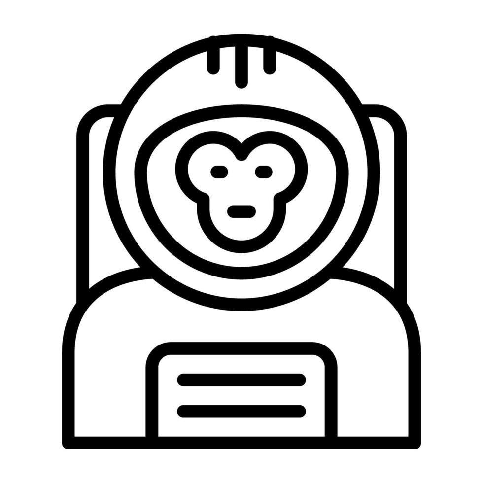 Spaceman icon in linear design. vector