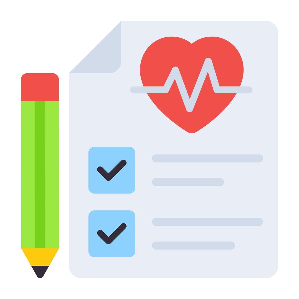 An editable flat vector of cardio report