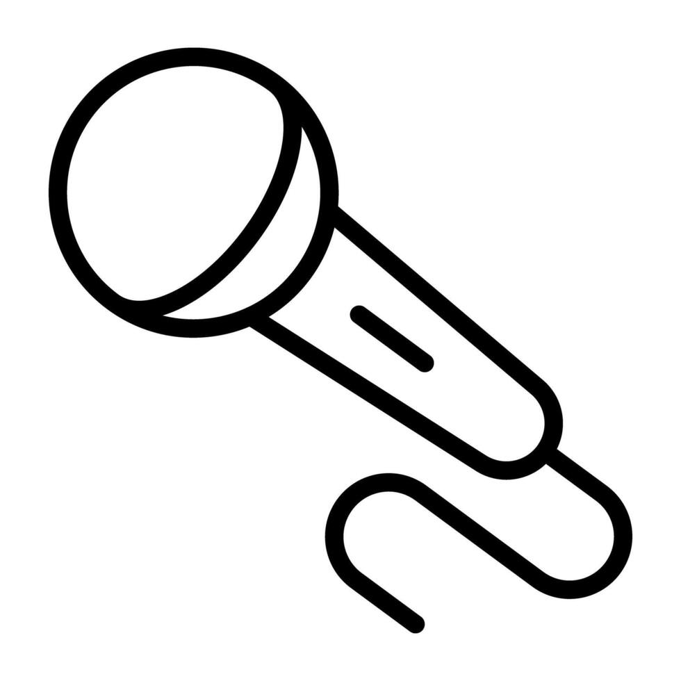 Mic, singing concept in linear icon vector