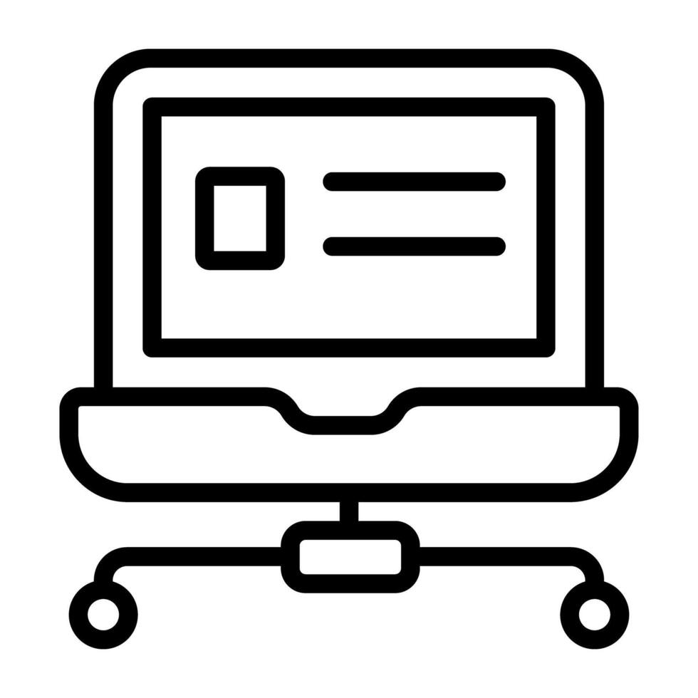 Nodes with laptop, icon of system network vector