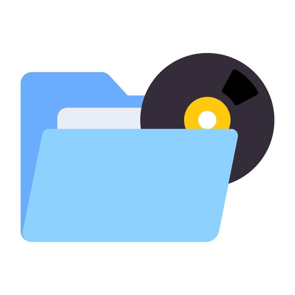 A flat design, icon of music folder vector