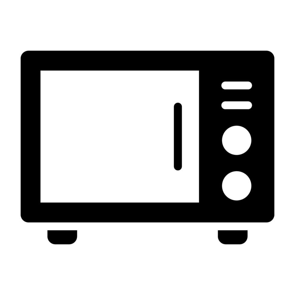 A filled design, icon of microwave vector