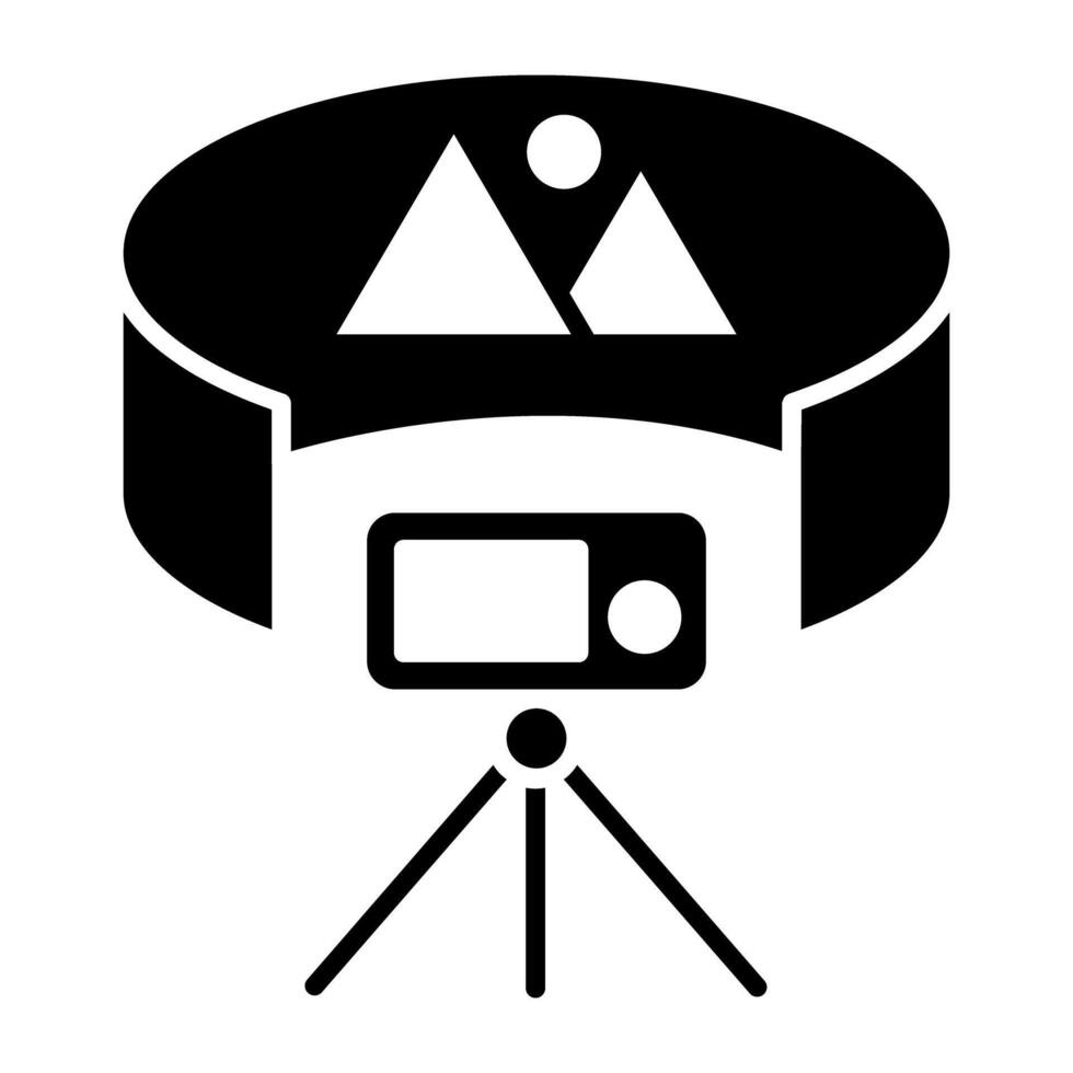 A flat design icon of 360 degree image vector