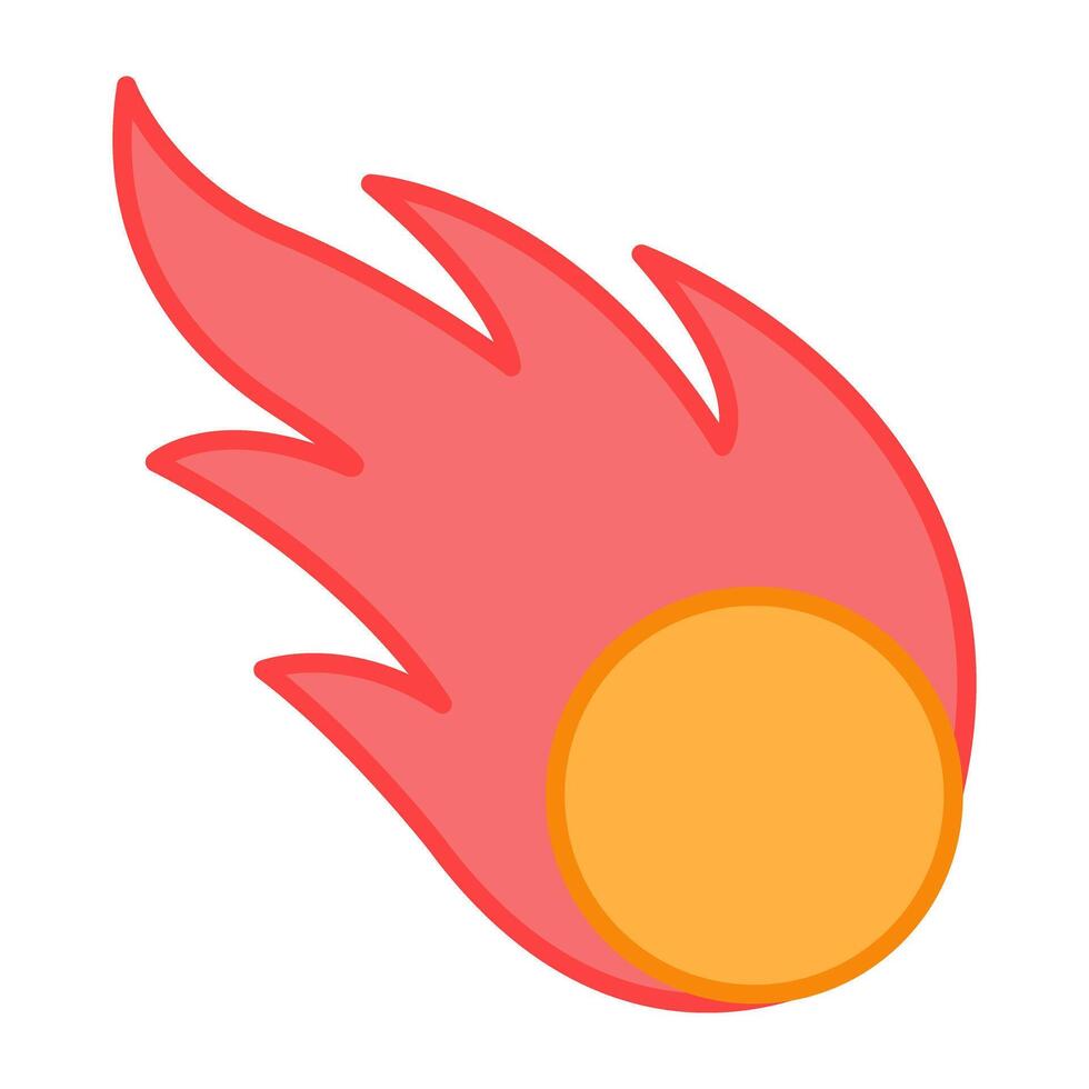 un plano diseño, icono de bola de fuego vector