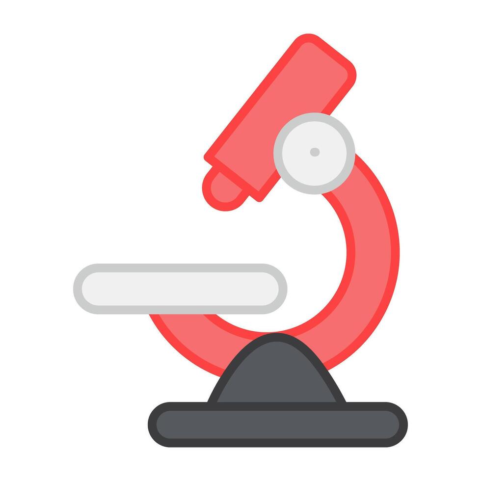 Flat design of microscope icon, lab research vector