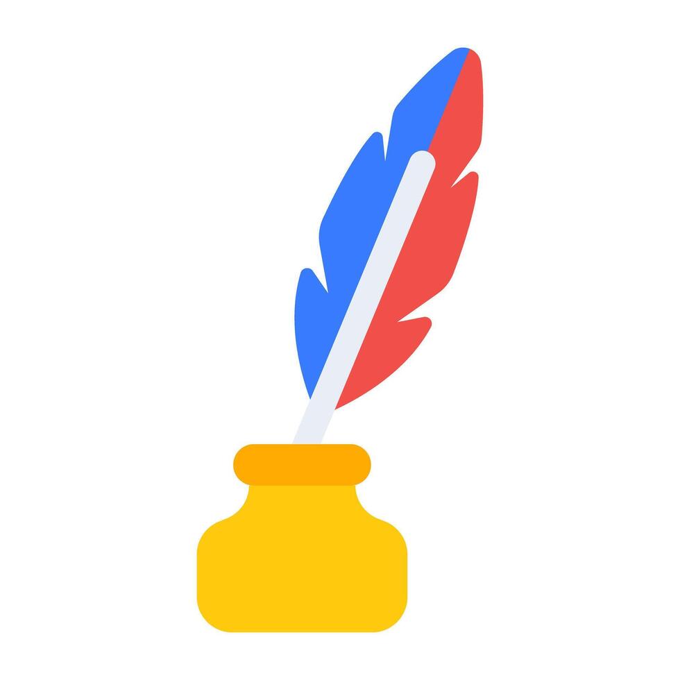 An icon design of quill writing vector