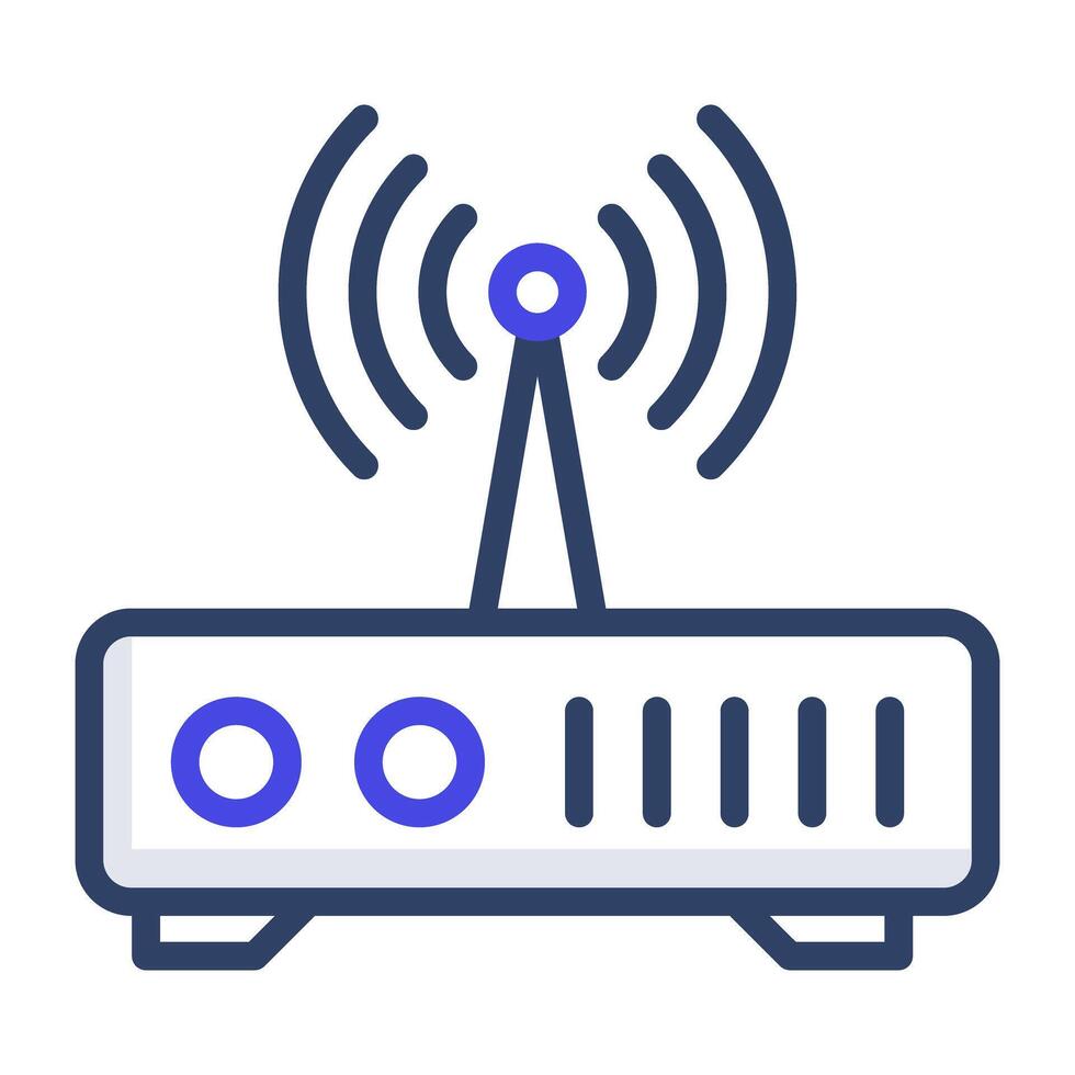 Icon of wifi router, outline design vector
