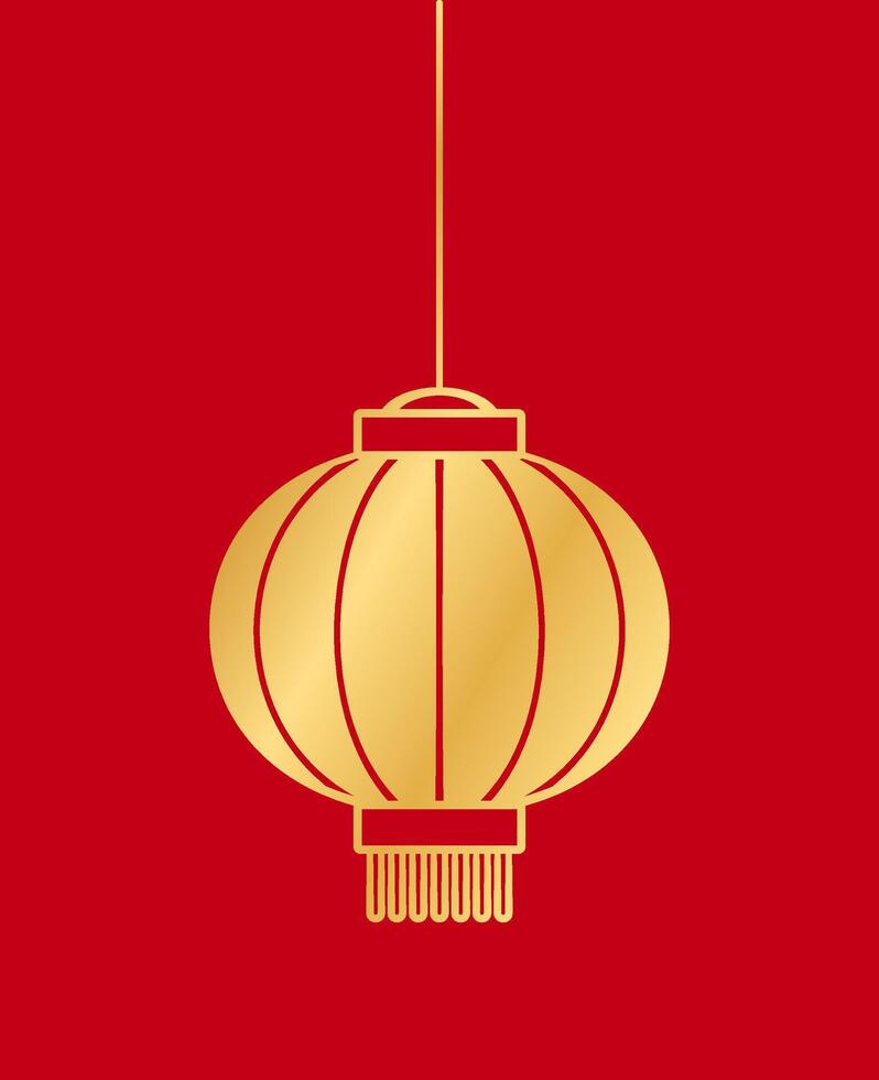 Gold Chinese Lantern Silhouette, Lunar New Year and Mid-Autumn Festival Decoration Graphic. Decorations for the Chinese New Year. Chinese lantern festival. vector