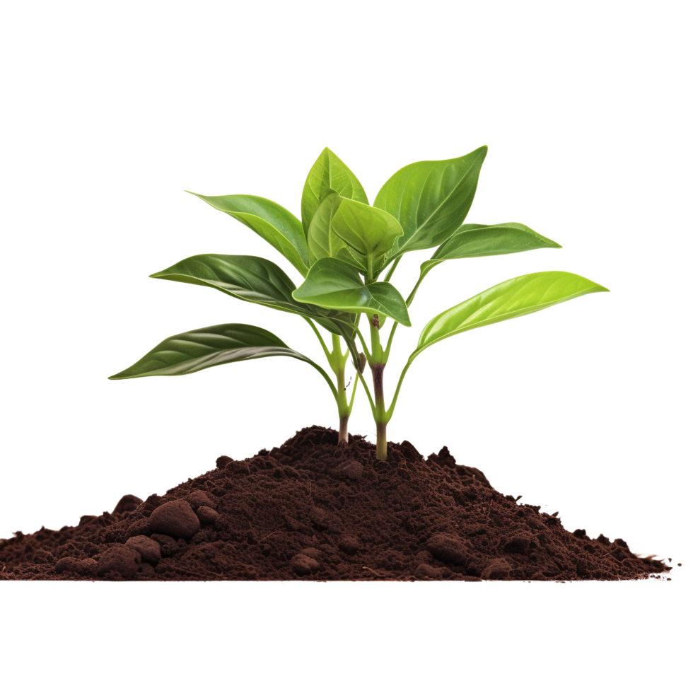 AI generated Young plant and pile of fertile soil clip art 40208157 PNG