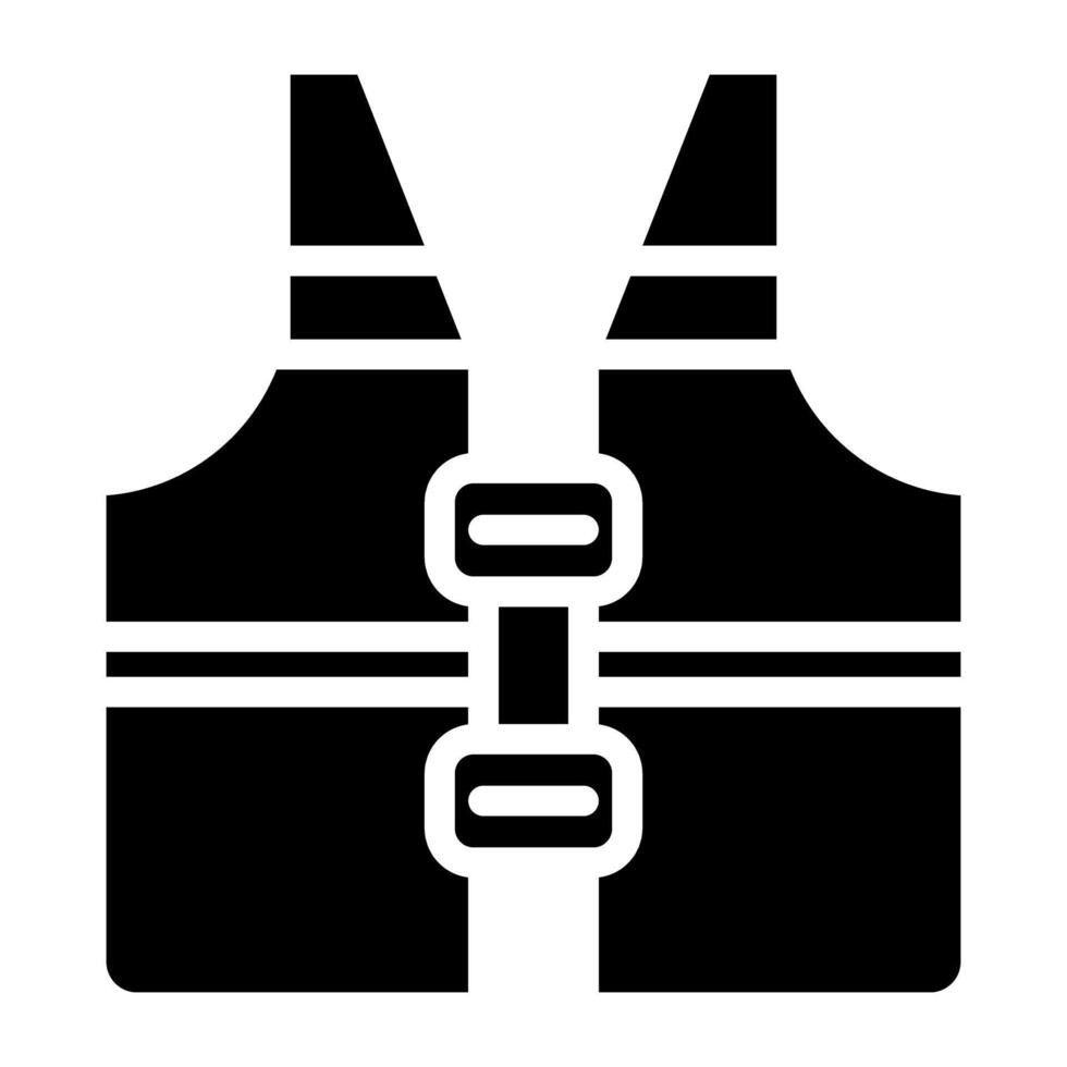 Icon of life jacket, filled design vector