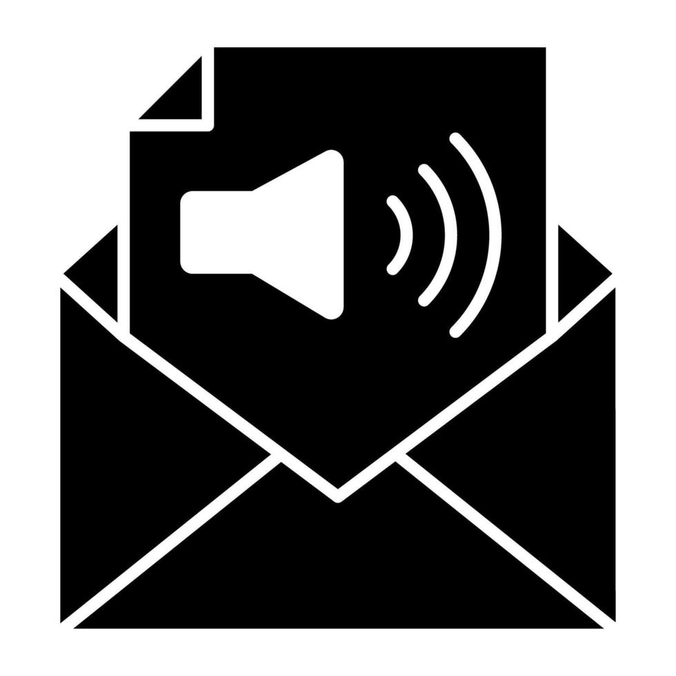 A flat design, icon of audio mail vector