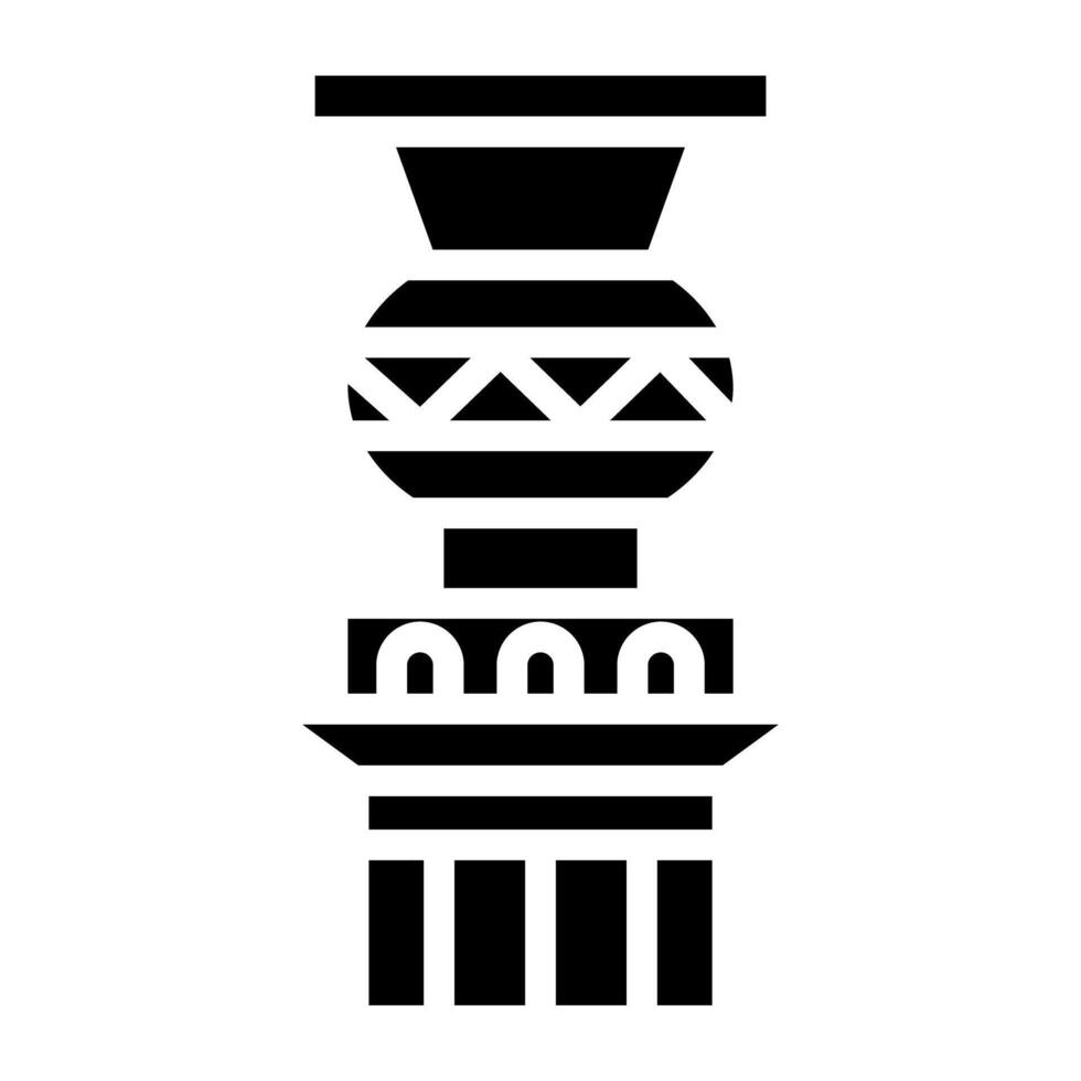 Editable solid design icon of column building vector