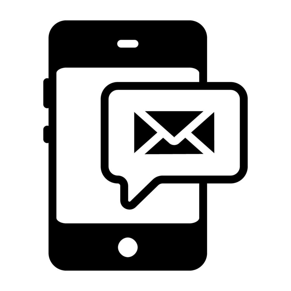 Icon of mobile message, glyph design vector