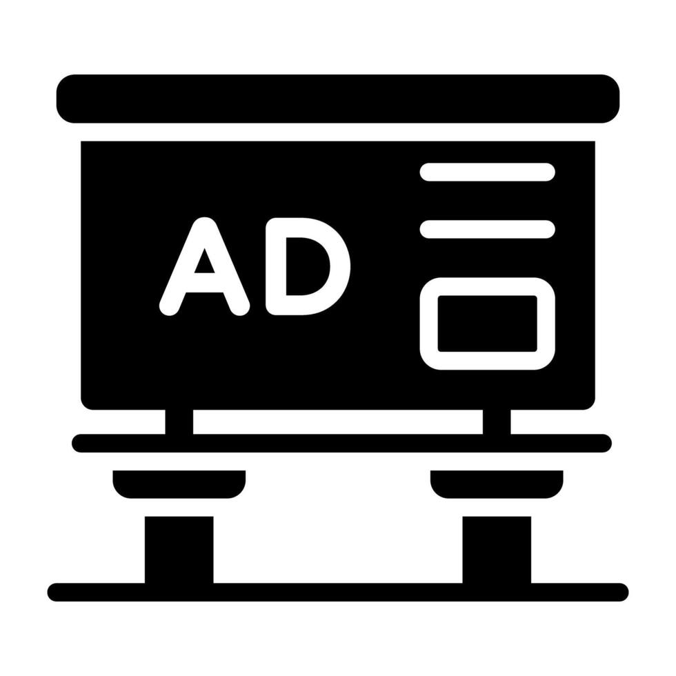 Solid design vector of ad board icon