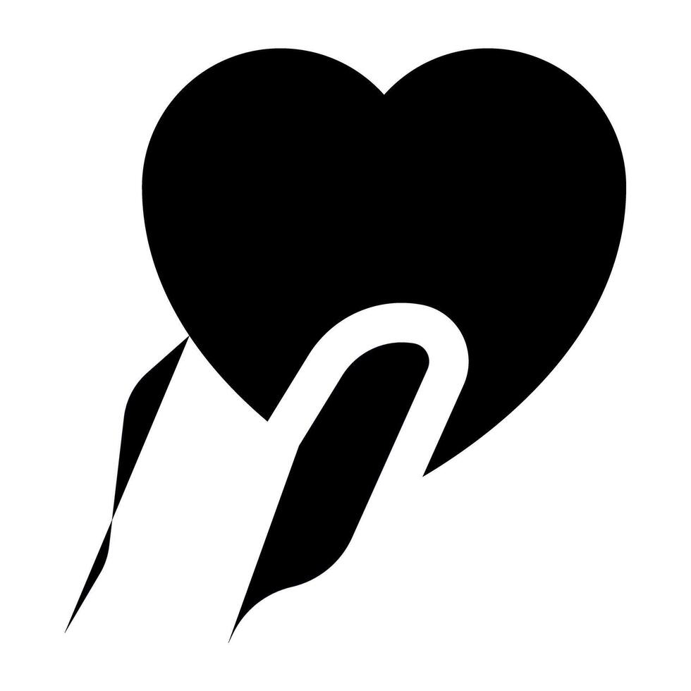 A cute icon of giving heart in glyph style vector