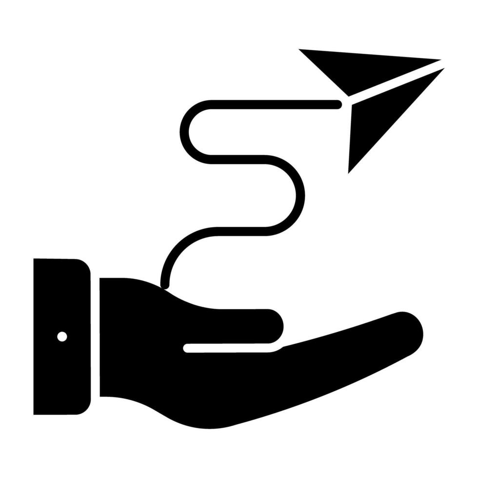 A glyph design, icon of send message vector