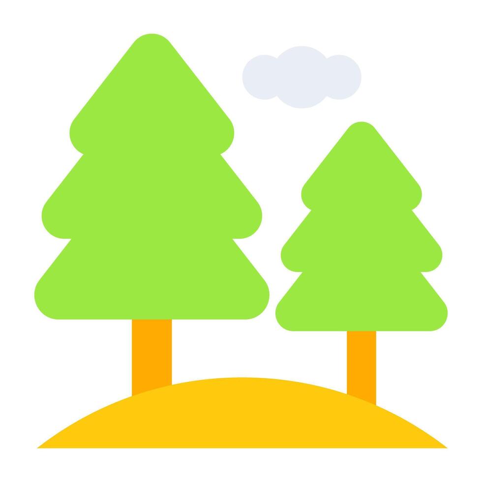 A flat design, icon of conifer vector