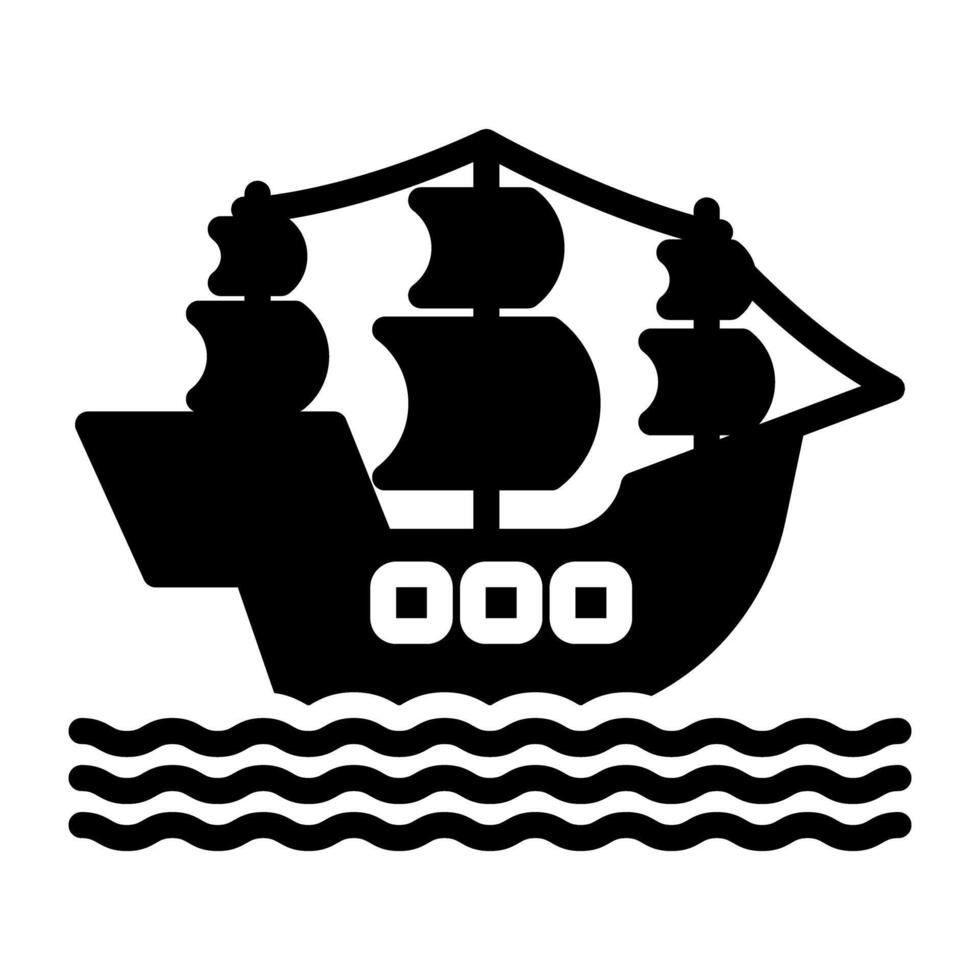 Travel by water vehicle, gondola icon vector