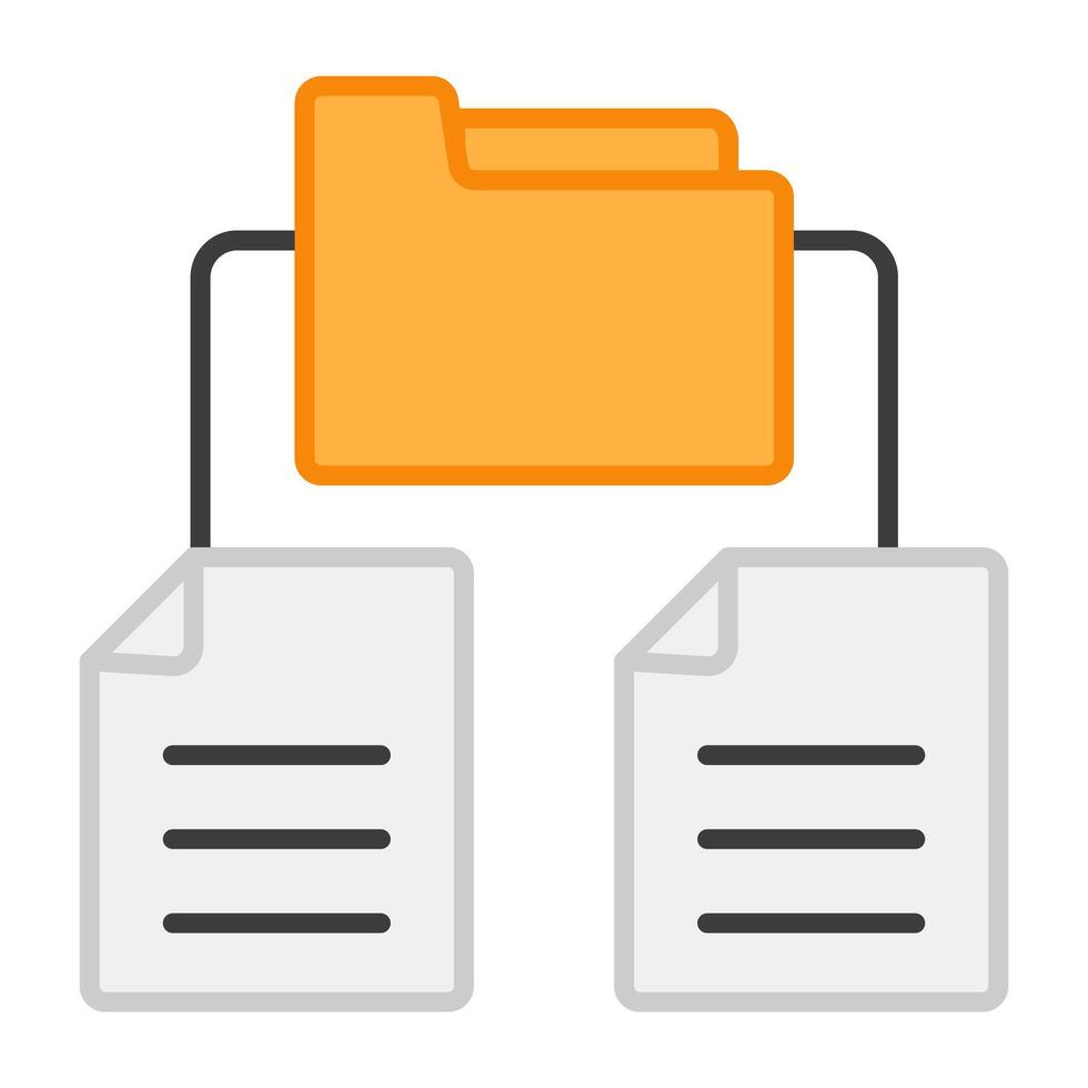 A flat design of folder network vector