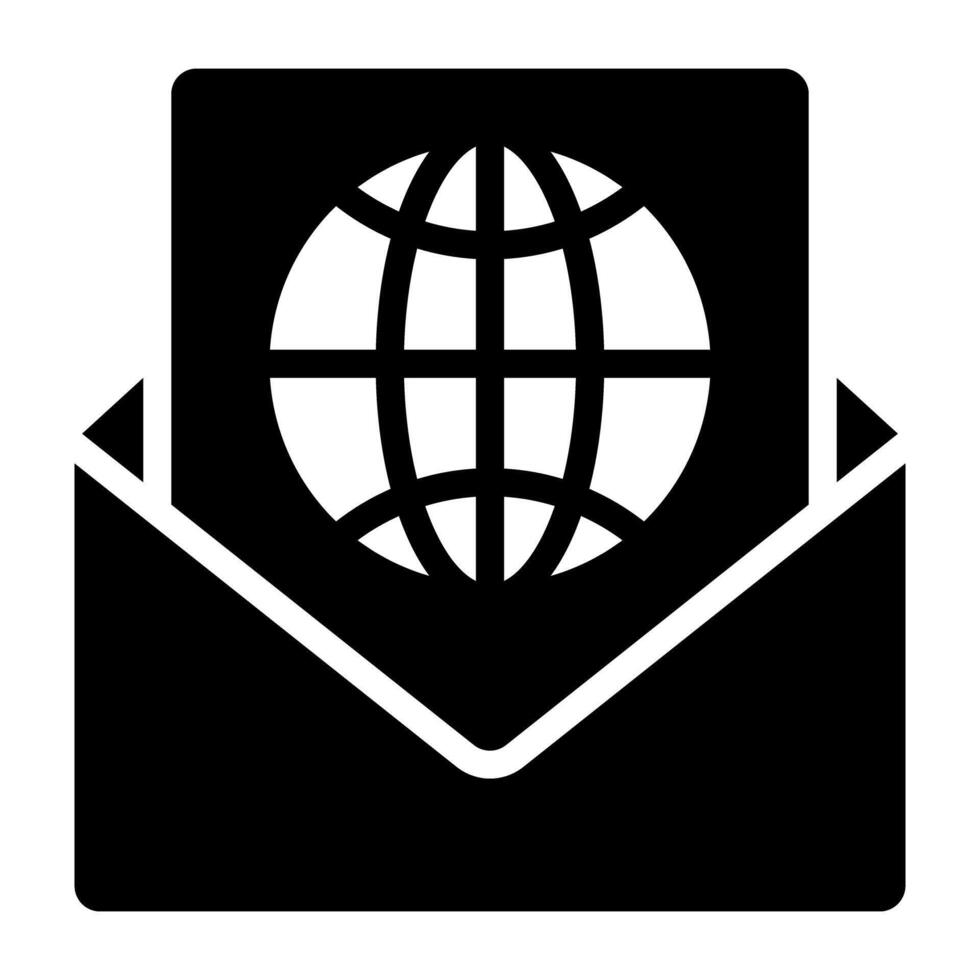 Editable filled design vector of global mail