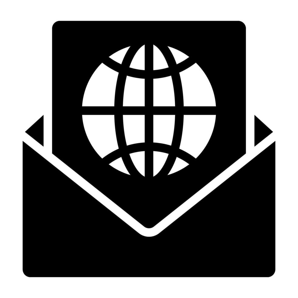 Editable filled design vector of global mail