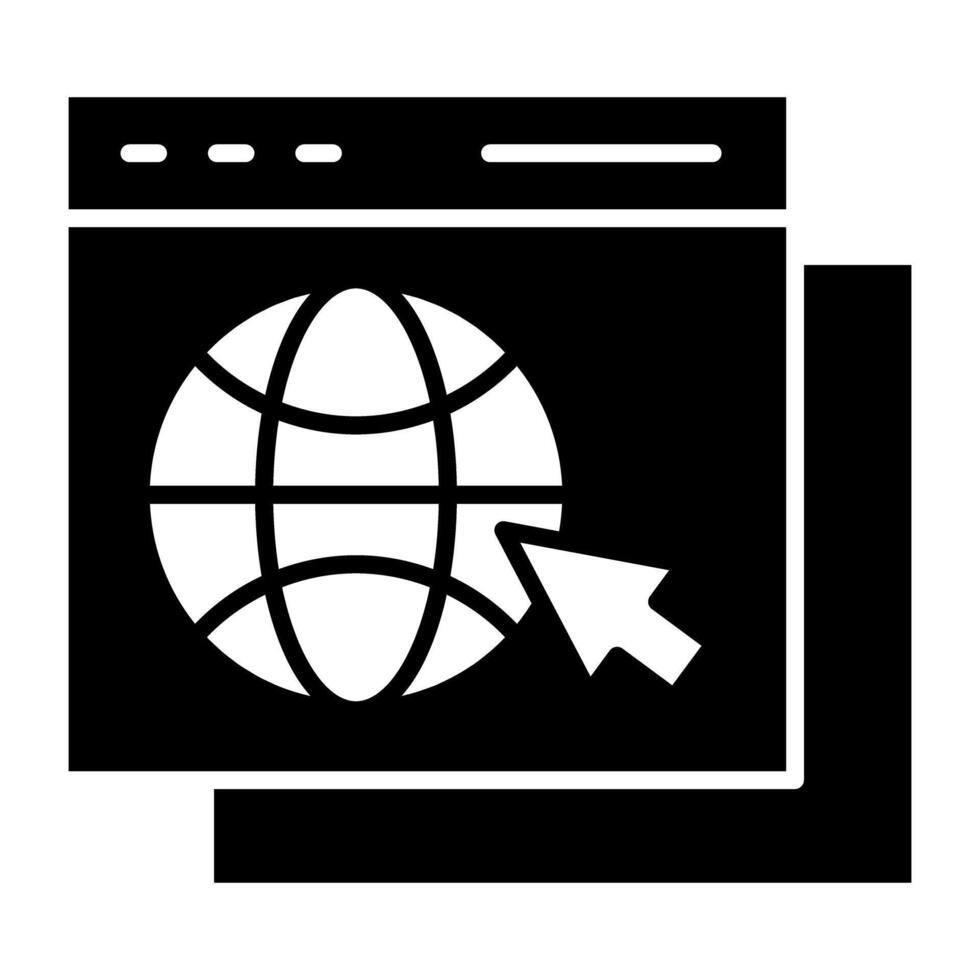 A flat design, icon of web browser vector