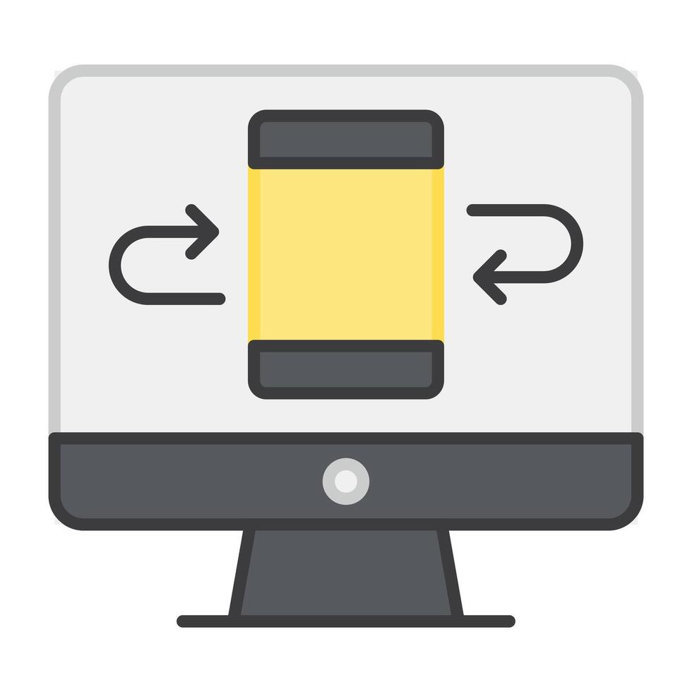 A flat design, icon of data transmission vector