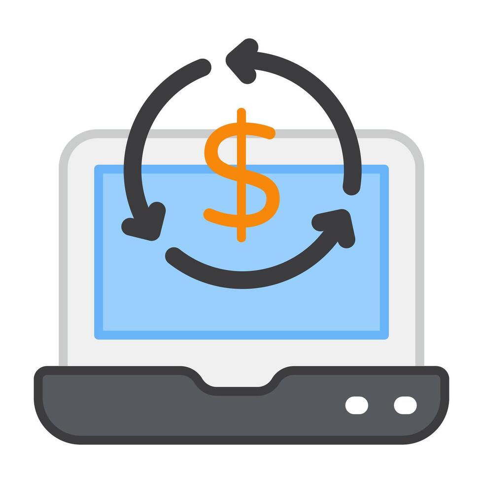 A flat design, icon of cash flow vector