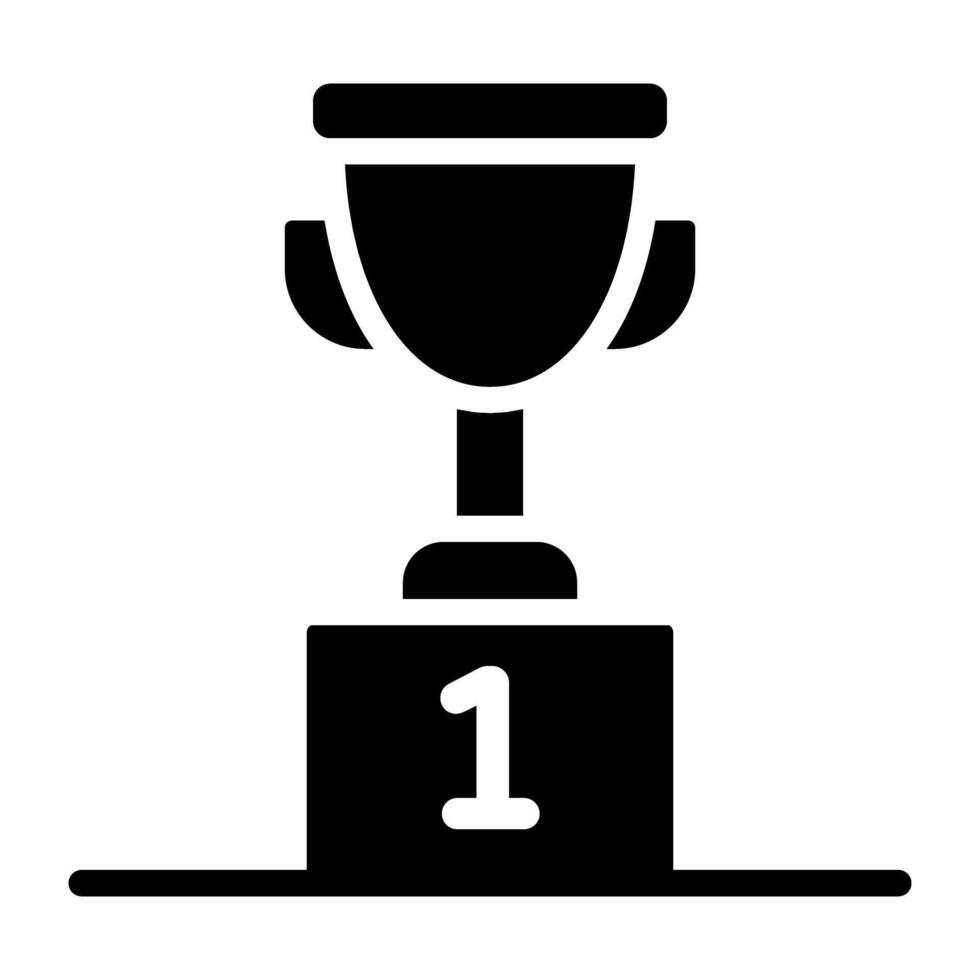 Icon of trophy, solid design vector
