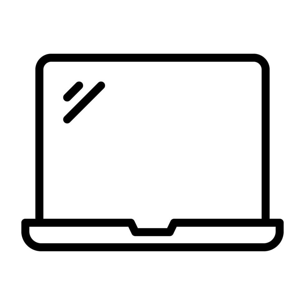 A linear design, icon of desktop vector